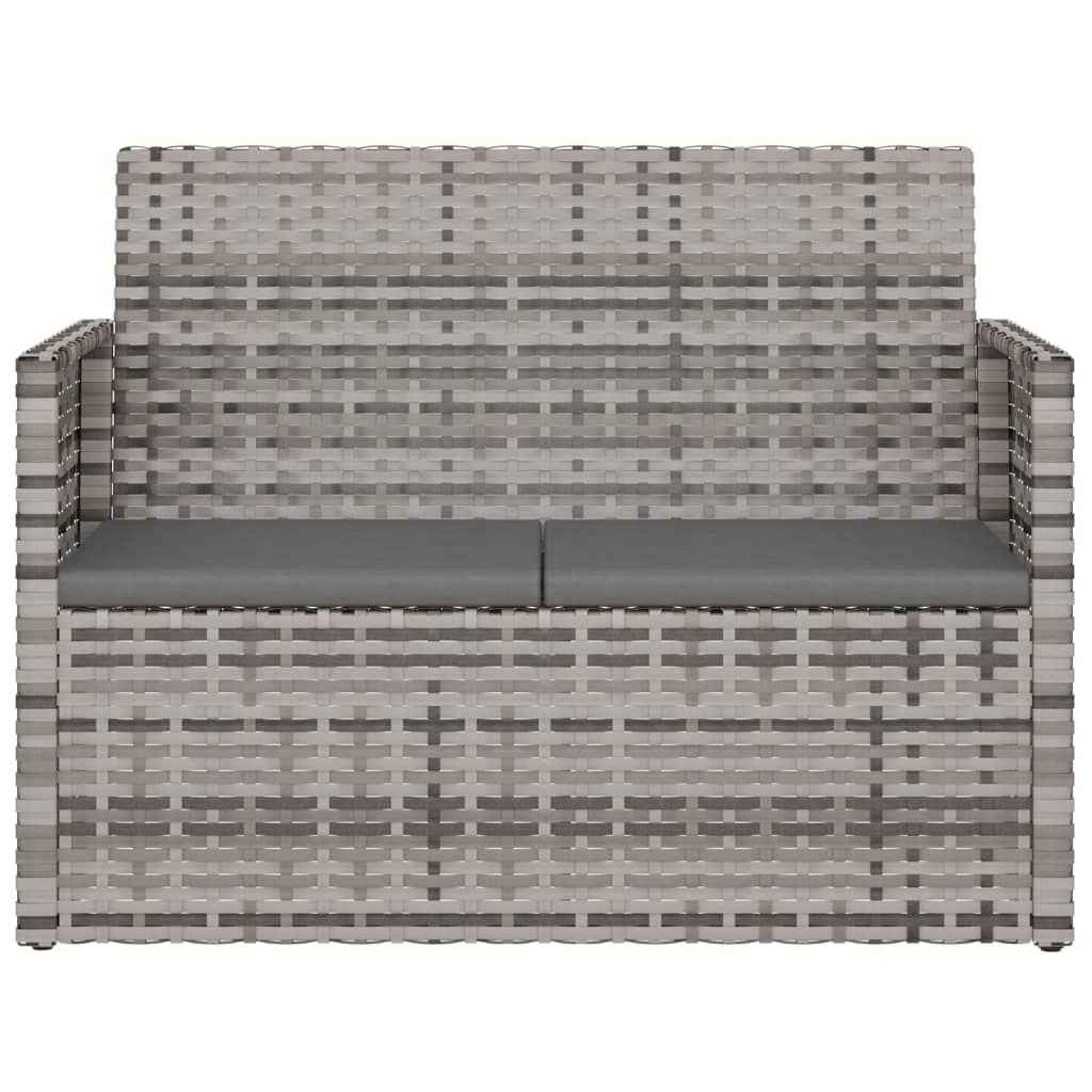 Bancă de grădină cu perne, gri, 105 cm, poliratan