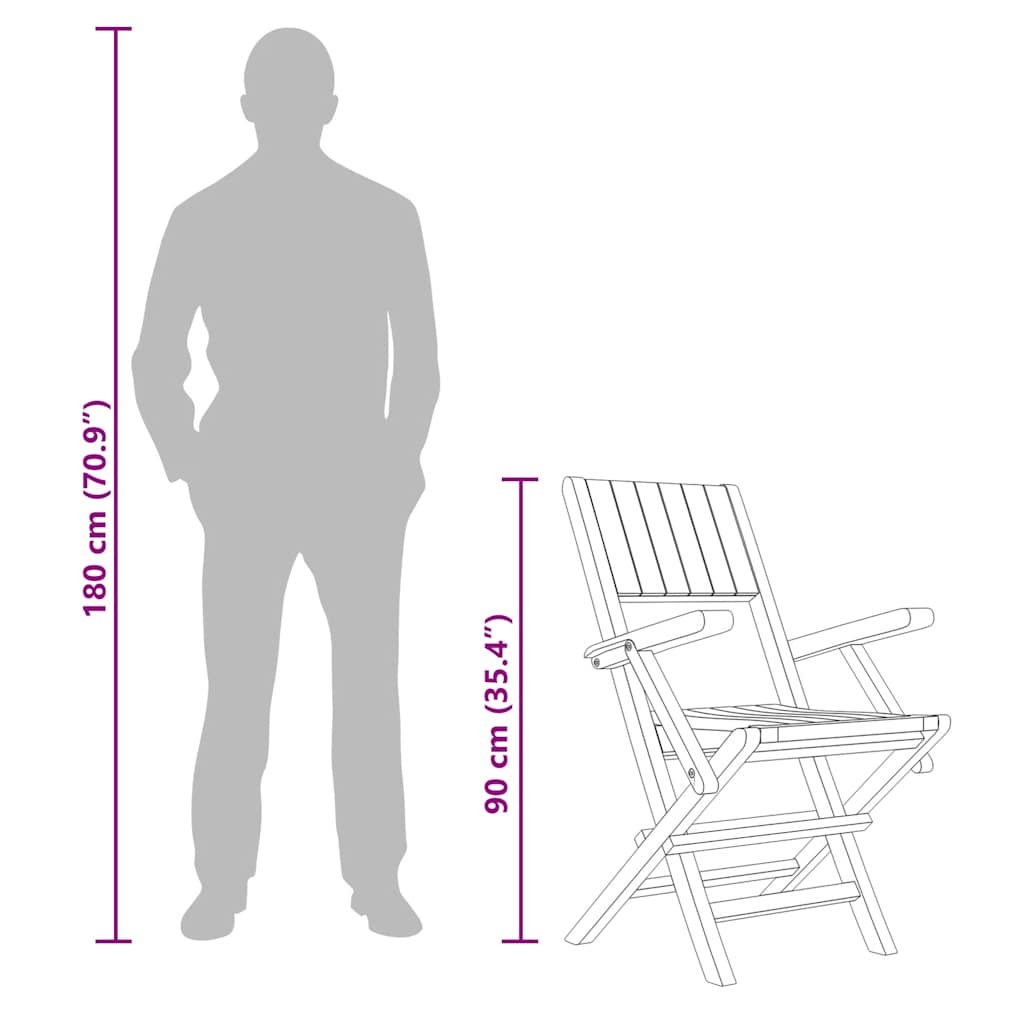 Scaune de grădină pliante, 2 buc, 55x61x90 cm, lemn masiv tec