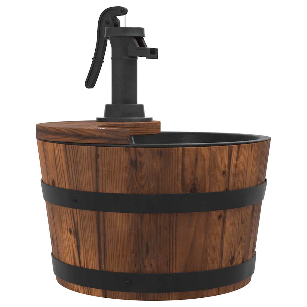 Fântână cu pompă, 28x28x34,5 cm, lemn masiv de brad