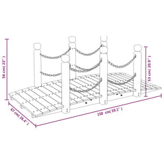 Pod de grădină balustrade cu lanț 150x67x56 cm lemn masiv molid