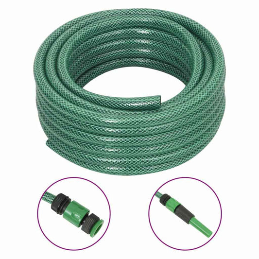 Furtun de grădină cu set de racorduri, verde, 0,5", 50 m, PVC