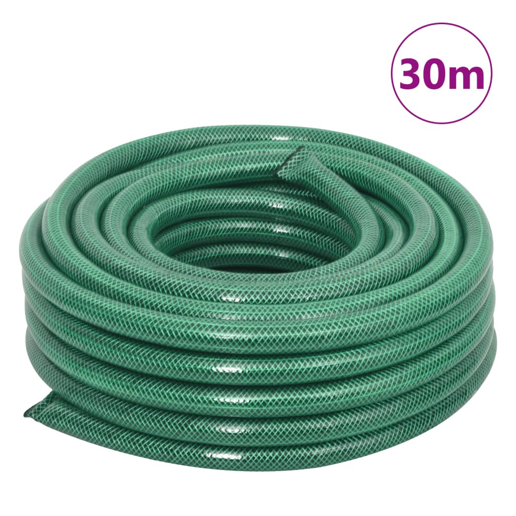 Furtun de grădină cu set de racorduri, verde, 0,75", 30 m, PVC