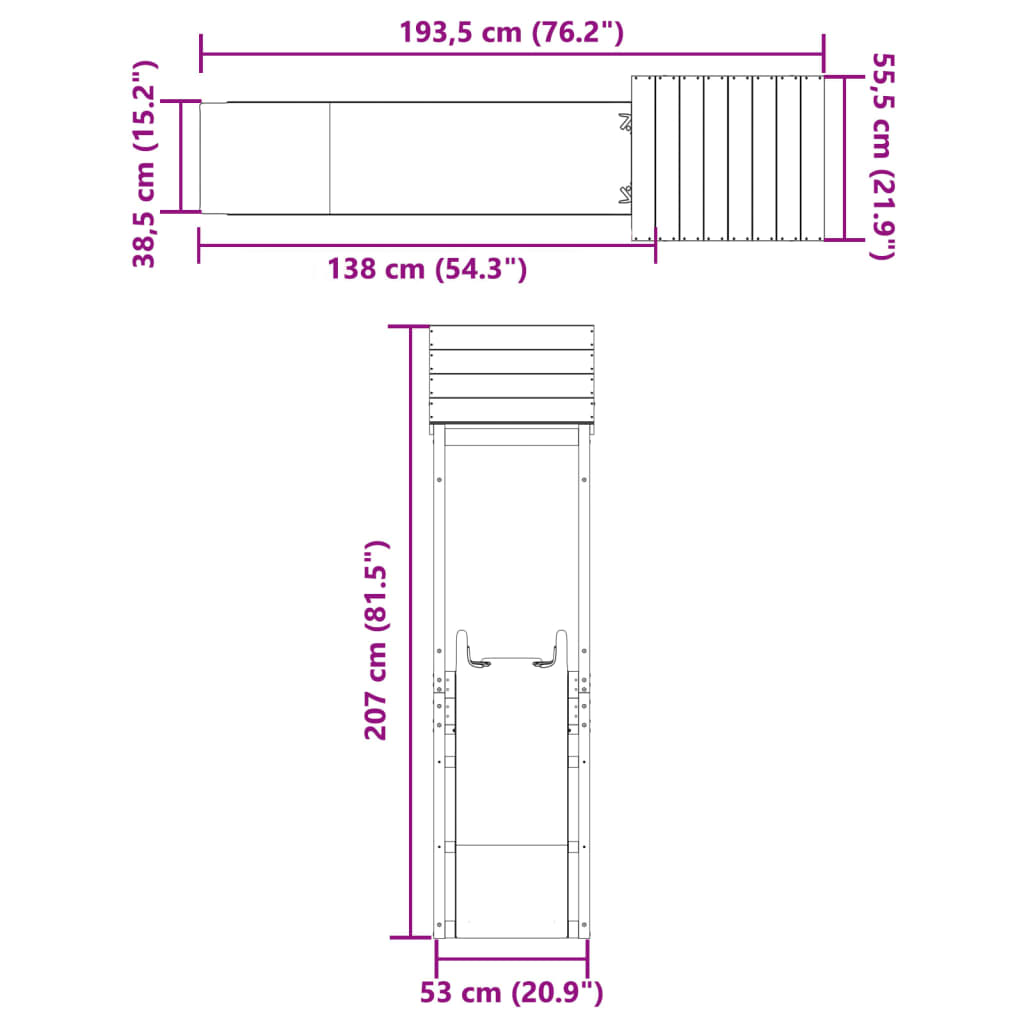 Set de joacă pentru exterior, lemn masiv de douglas