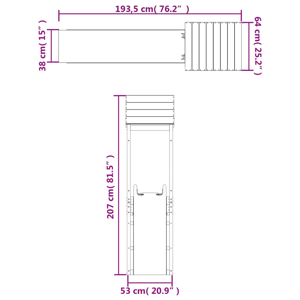 Set de joacă pentru exterior, lemn de pin impregnat