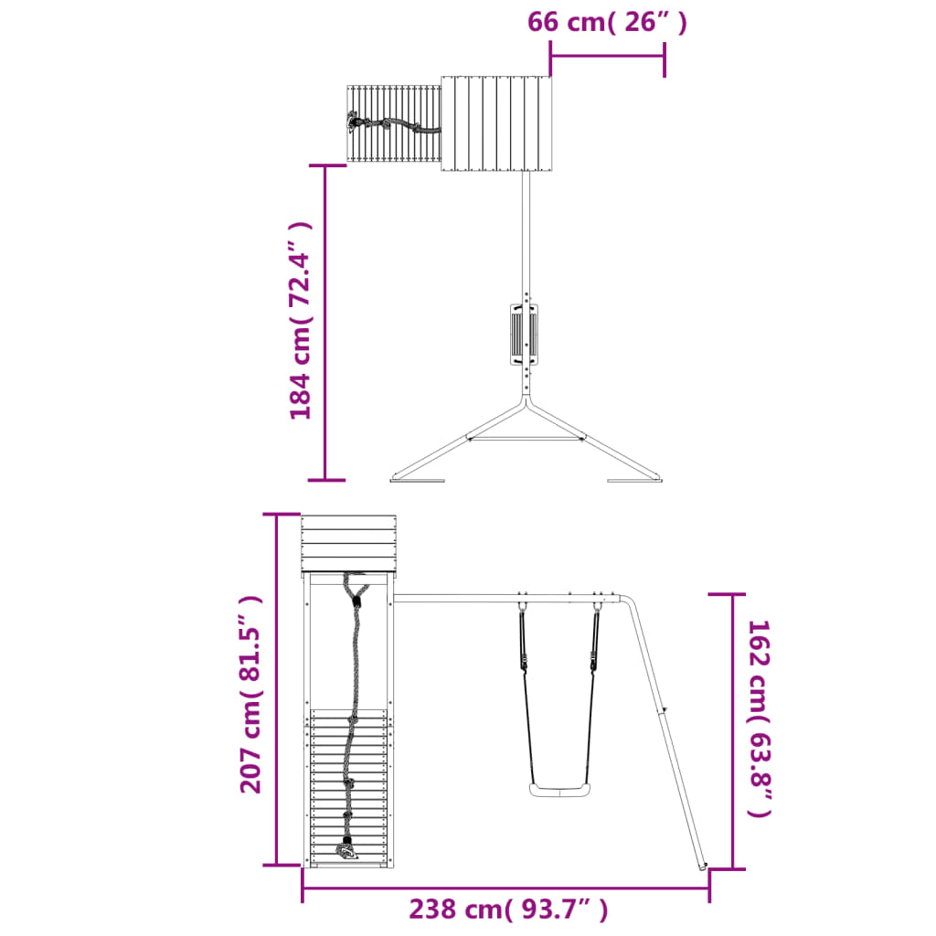 Set de joacă pentru exterior, lemn de pin impregnat