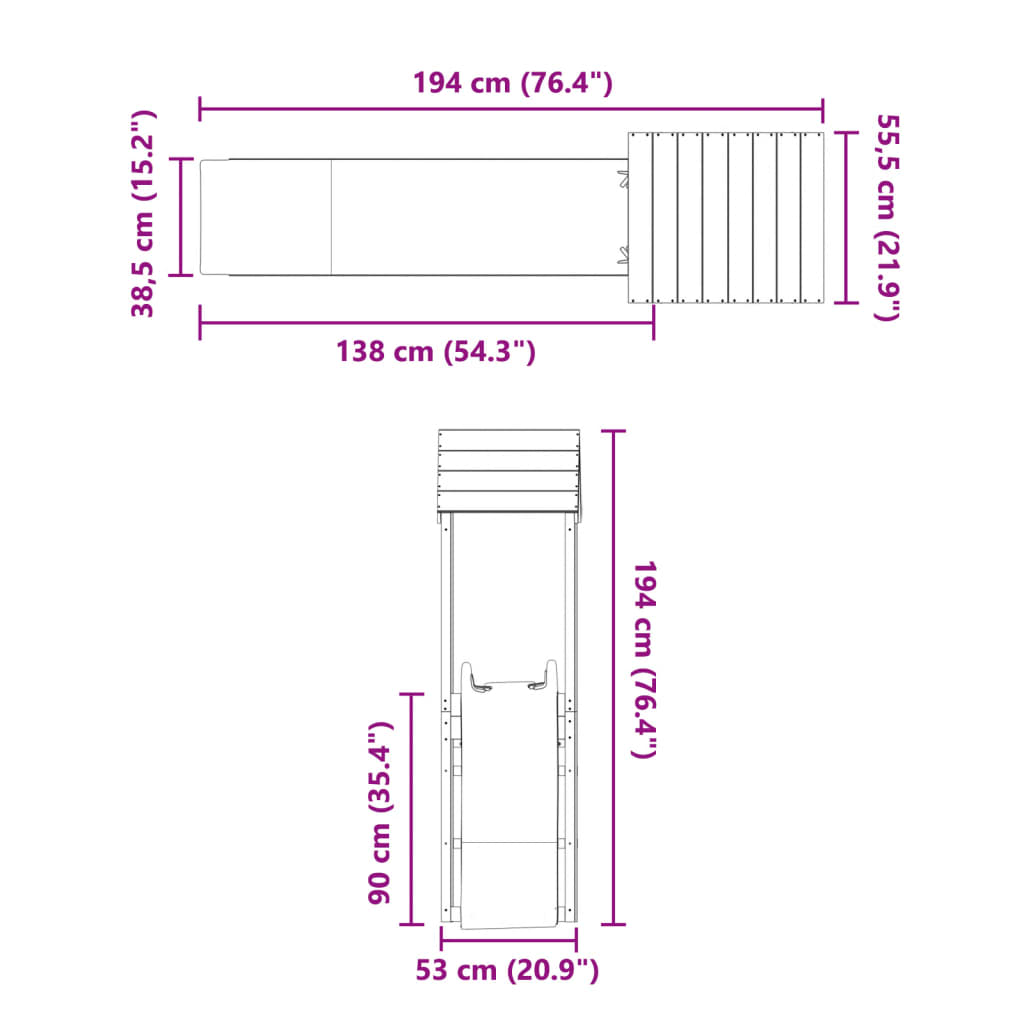 Set de joacă pentru exterior, lemn masiv de douglas