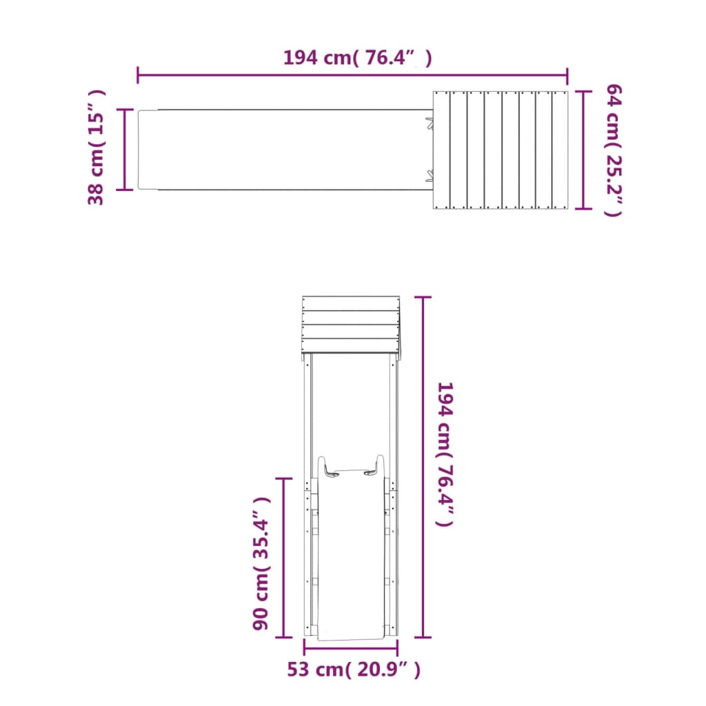 Set de joacă pentru exterior, lemn de pin impregnat