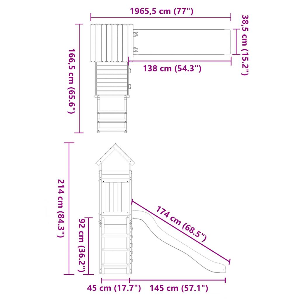 Set de joacă pentru exterior, lemn de pin impregnat