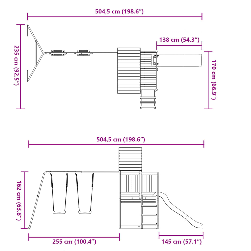 Set de joacă pentru exterior, lemn de pin impregnat