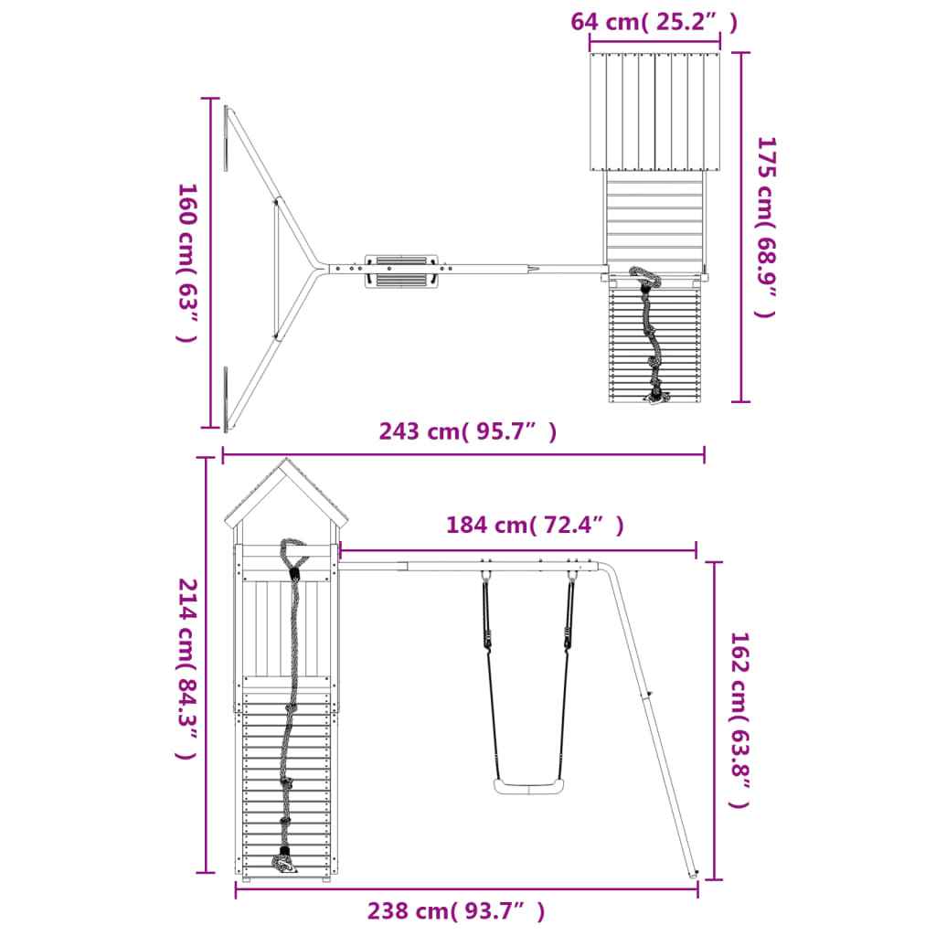 Set de joacă pentru exterior, lemn de pin impregnat