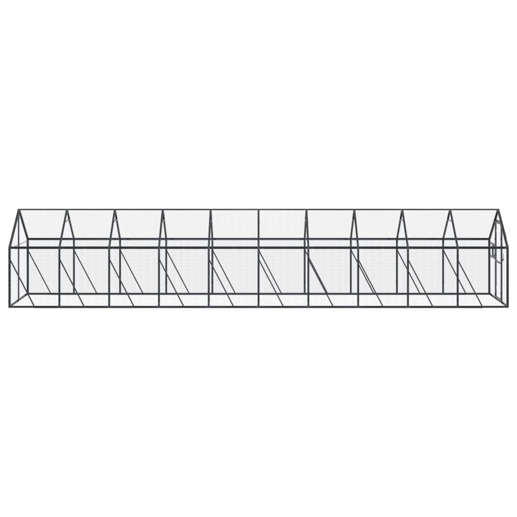 Volieră de păsări, antracit, 1,79x10x1,85 m, aluminiu