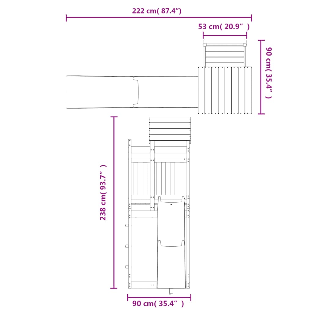 Set de joacă pentru exterior, lemn de pin impregnat