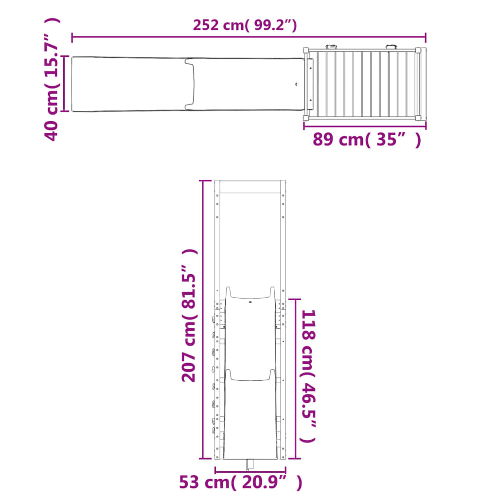 Set de joacă pentru exterior, lemn masiv de pin