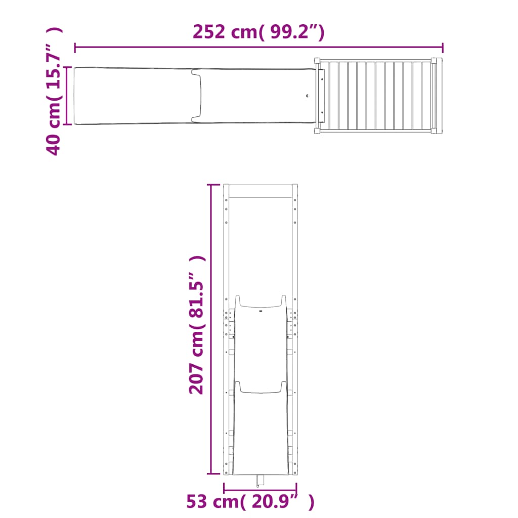 Set de joacă pentru exterior, lemn masiv de pin