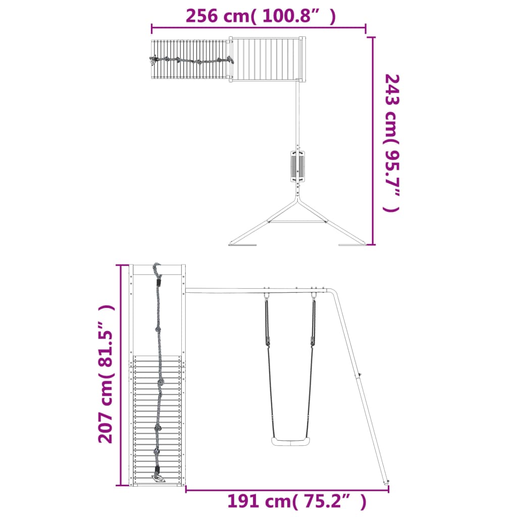 Set de joacă pentru exterior, lemn de pin impregnat