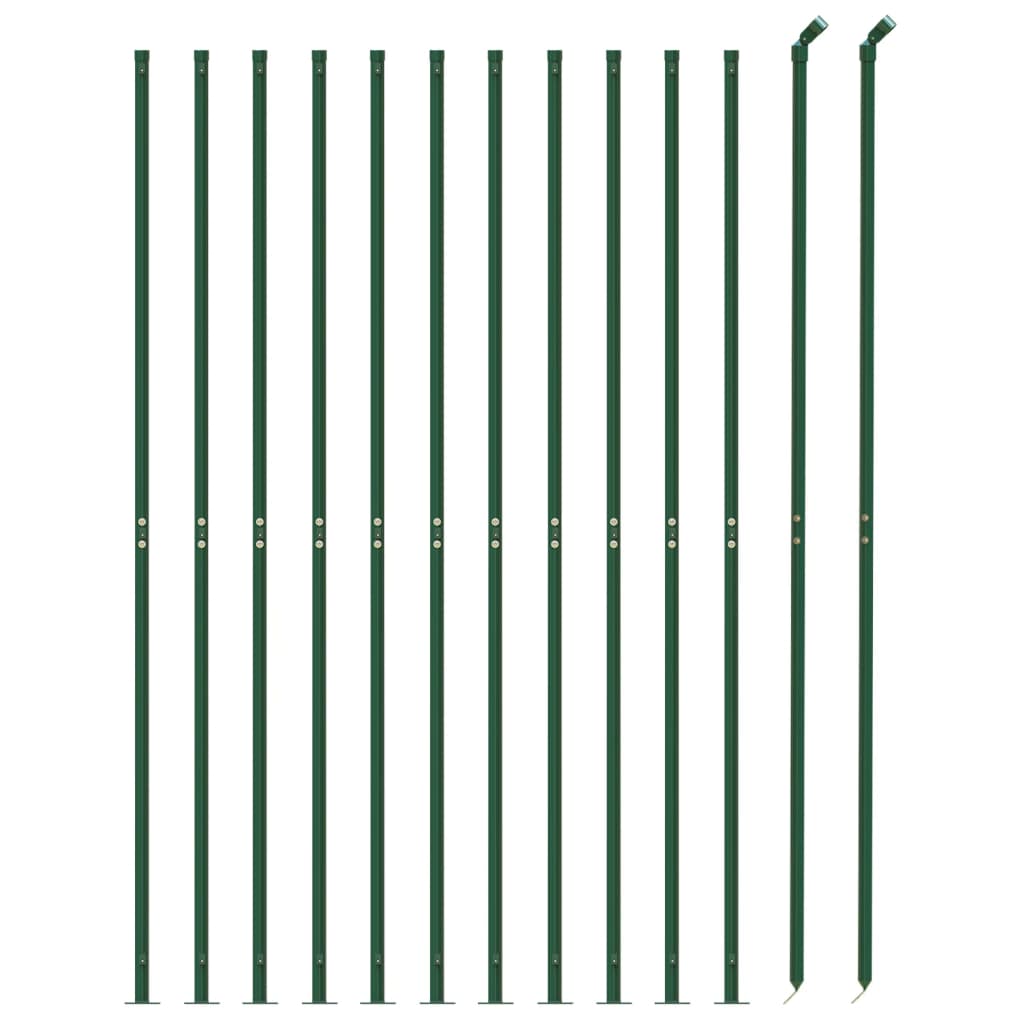 Gard plasă de sârmă cu bordură, verde, 1,4x25 m