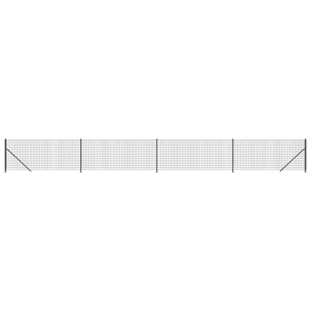 Gard plasă de sârmă cu bordură, antracit, 0,8x10 m