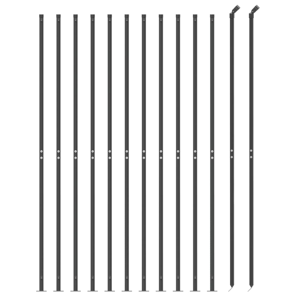 Gard plasă de sârmă cu bordură, antracit, 1,6x25 m
