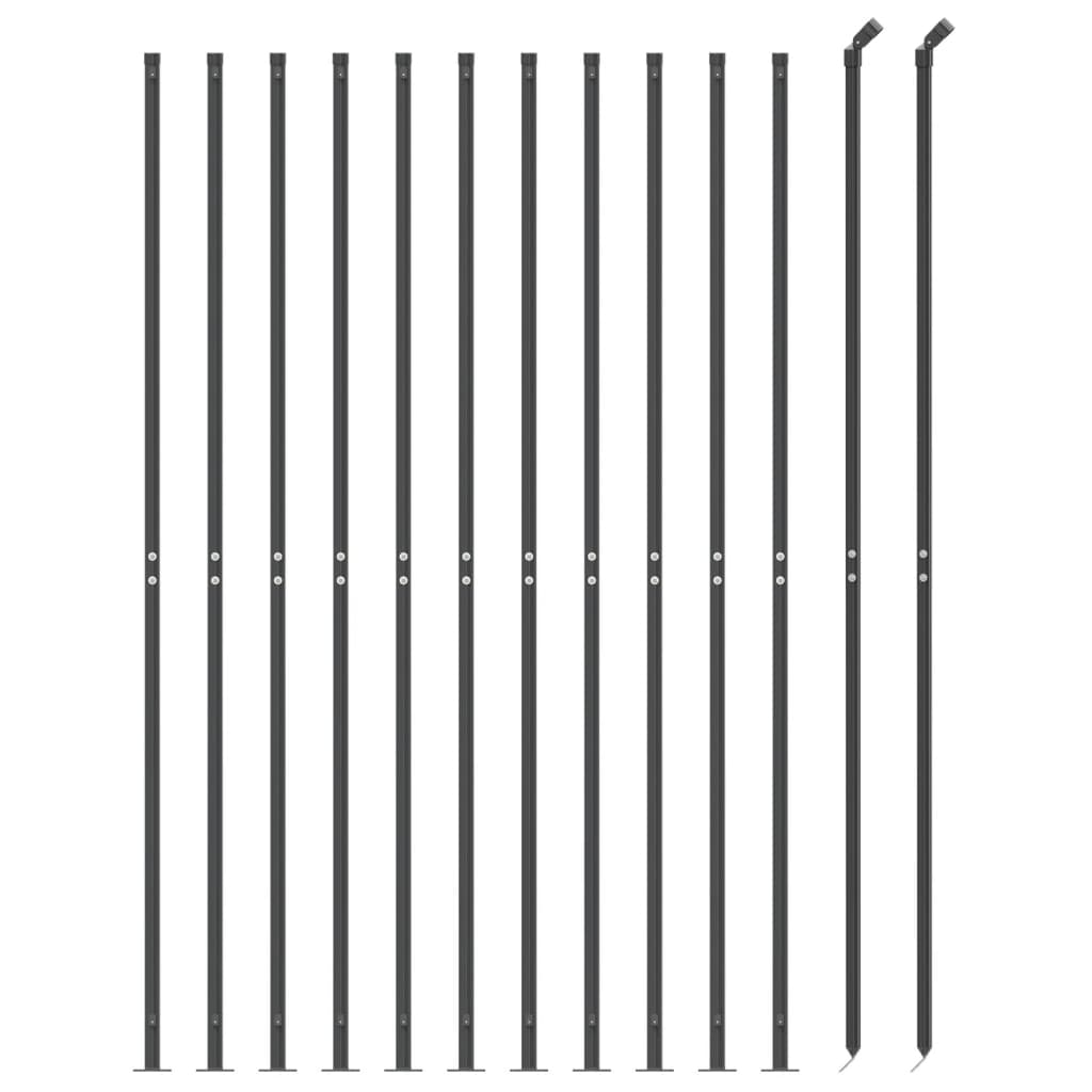 Gard plasă de sârmă cu bordură, antracit, 1,8x25 m