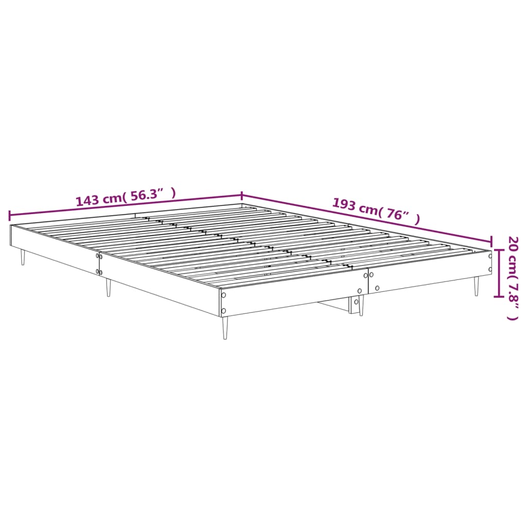 Cadru de pat negru 140x190 cm lemn prelucrat - Paturi & cadre pat