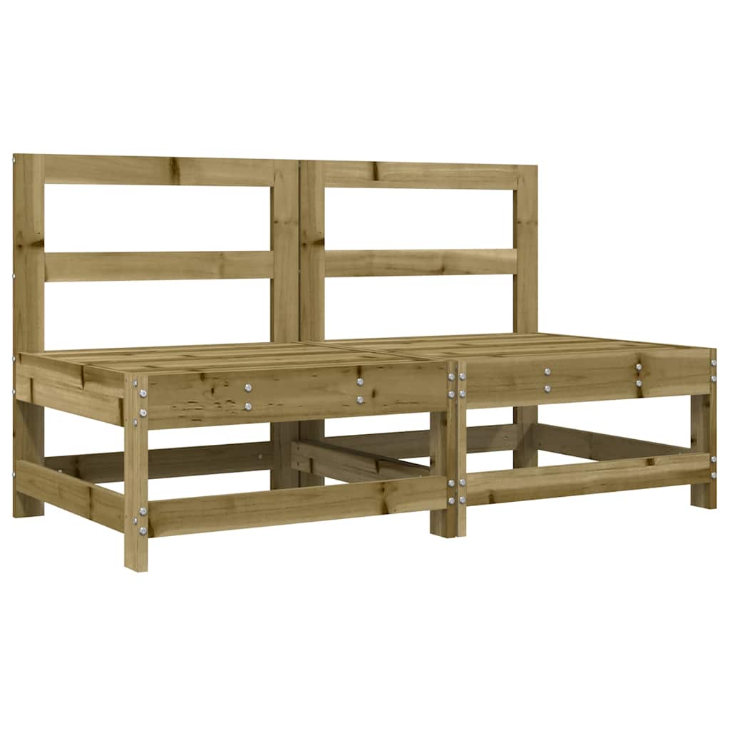 Canapele de mijloc cu perne, 2 buc., lemn de pin tratat