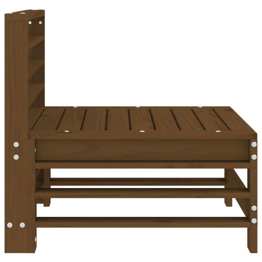 Canapea de mijloc de grădină, maro miere, lemn masiv de pin