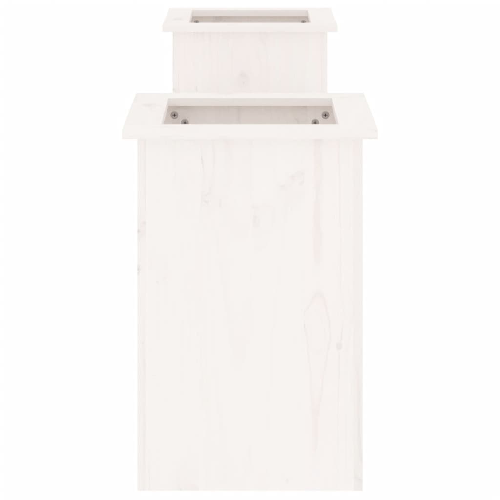 Jardinieră bancă, alb, 184,5x39,5x56,5 cm, lemn masiv de pin