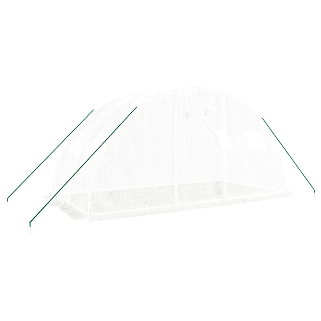 Seră cu cadru din oțel, alb, 8 m², 4x2x2 m