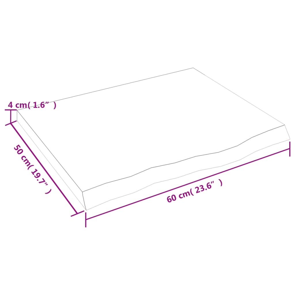 Raft de perete maro deschis 60x50x(2-4) cm lemn stejar tratat