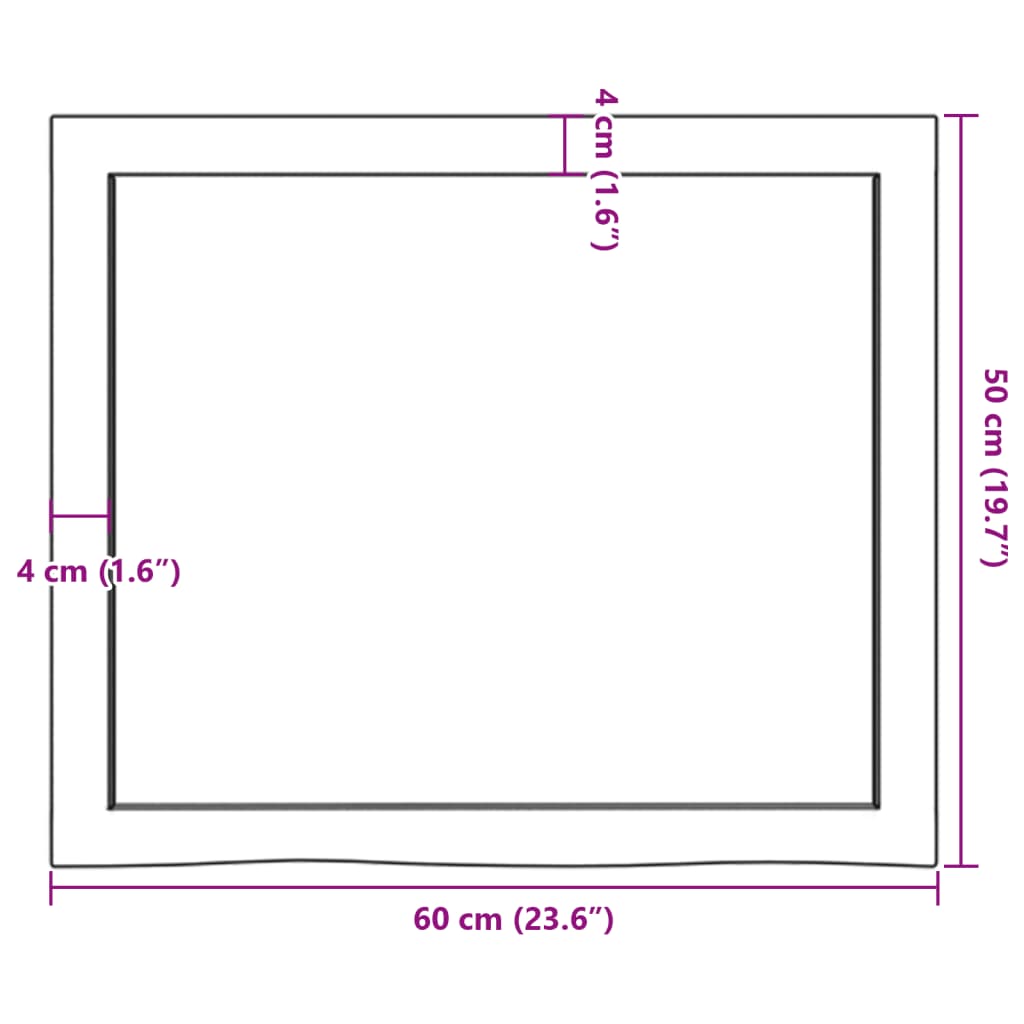 Raft de perete maro deschis 60x50x(2-4) cm lemn stejar tratat