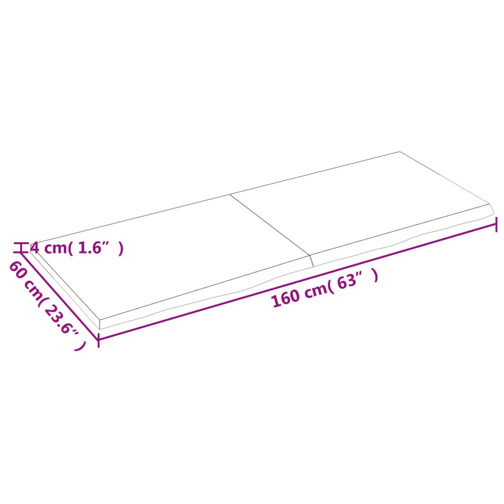 Raft de perete maro deschis 160x60x(2-4) cm lemn stejar tratat