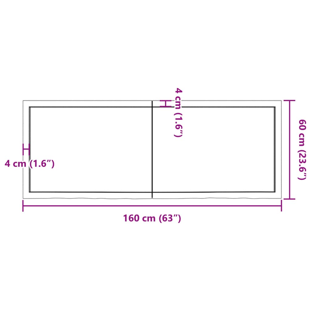 Raft de perete maro deschis 160x60x(2-4) cm lemn stejar tratat