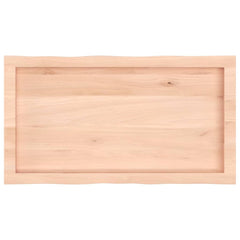 Blat masă 80x40x(2-4) cm lemn stejar netratat contur organic