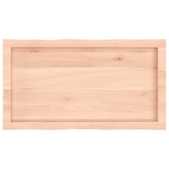 Blat masă 80x40x(2-6) cm lemn stejar netratat contur organic