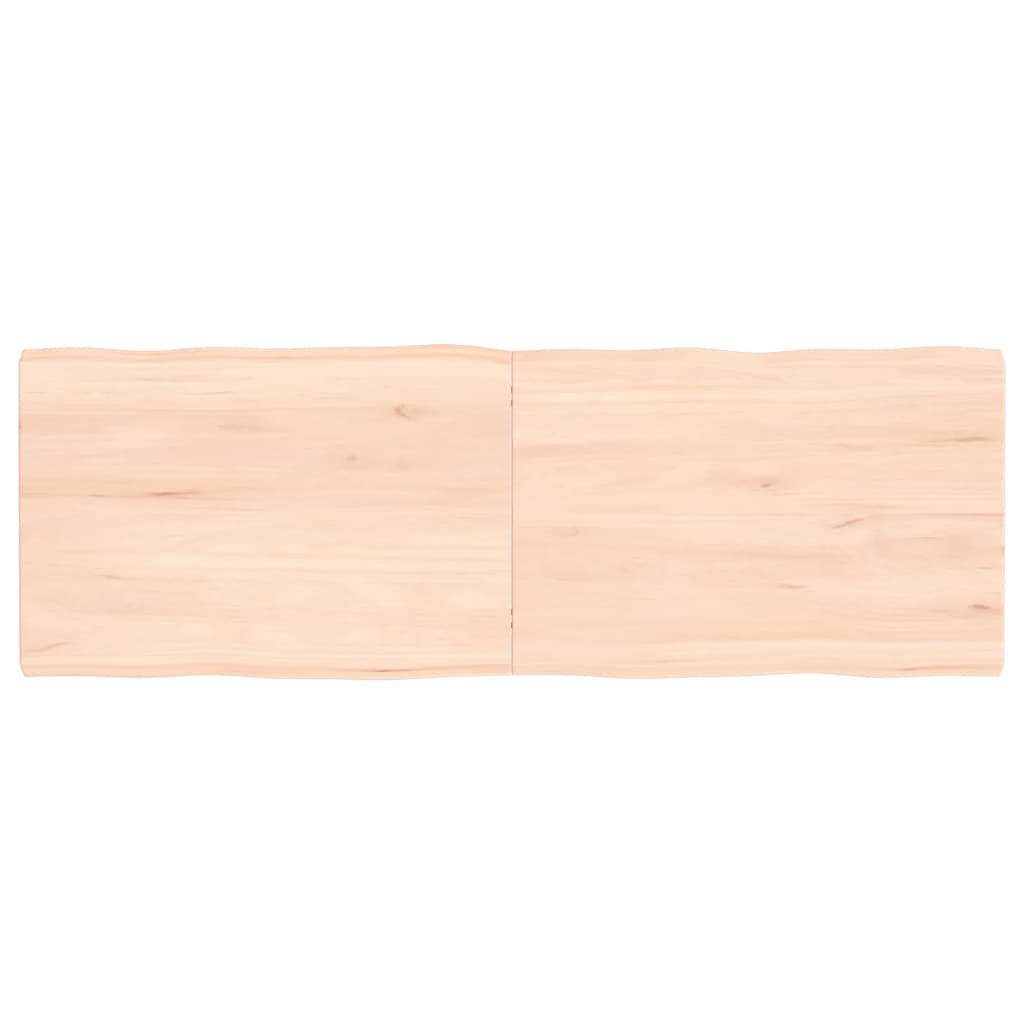 Blat masă 120x40x(2-4) cm lemn stejar netratat contur organic