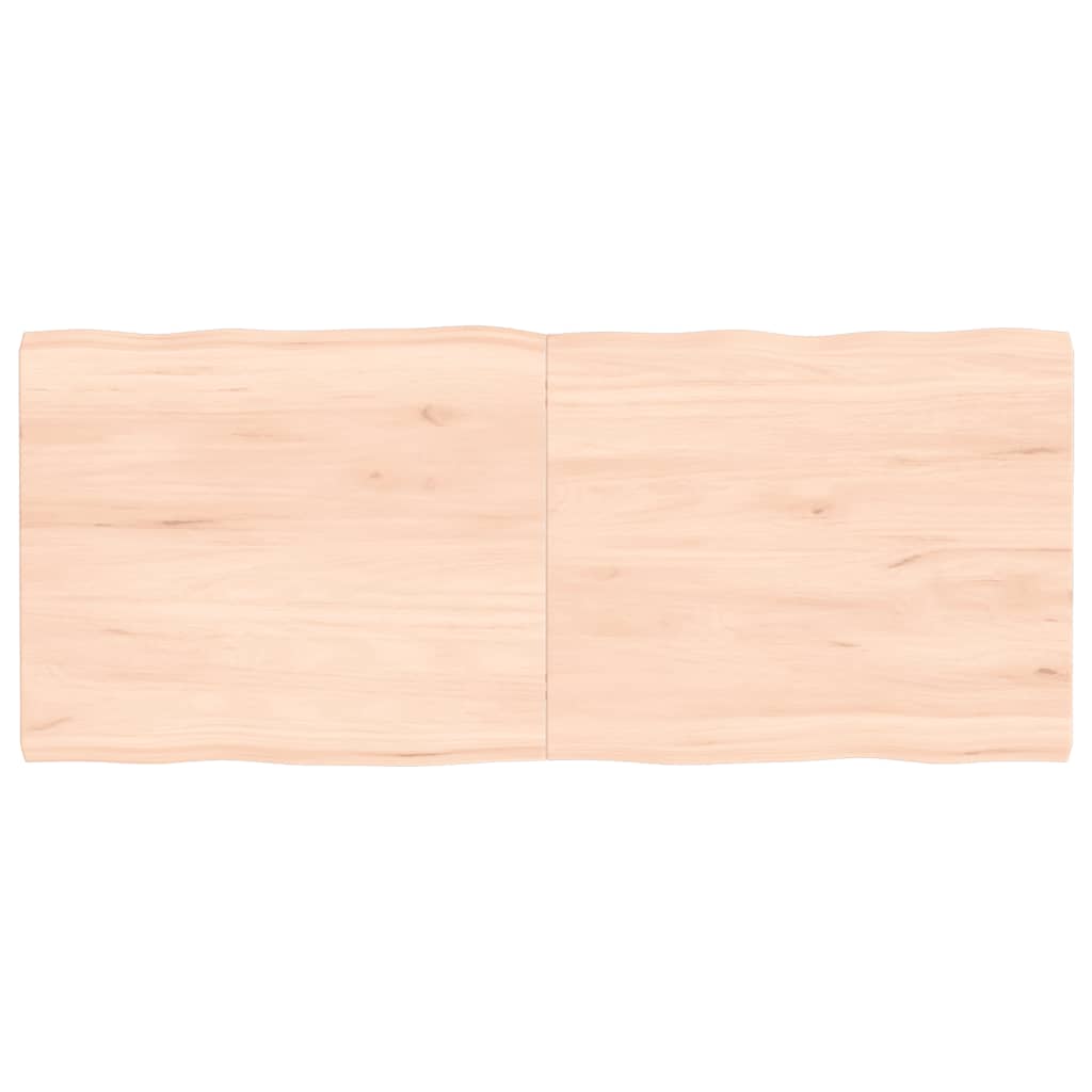 Blat masă 120x50x(2-4) cm lemn stejar netratat contur organic