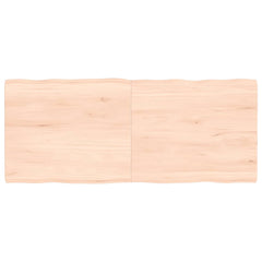 Blat masă 120x50x(2-4) cm lemn stejar netratat contur organic