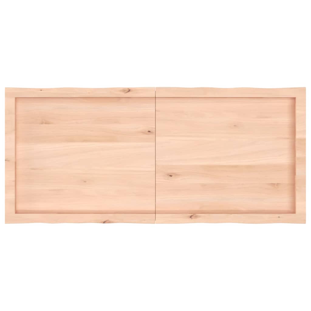 Blat masă 120x50x(2-4) cm lemn stejar netratat contur organic