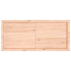 Blat masă 120x50x(2-4) cm lemn stejar netratat contur organic