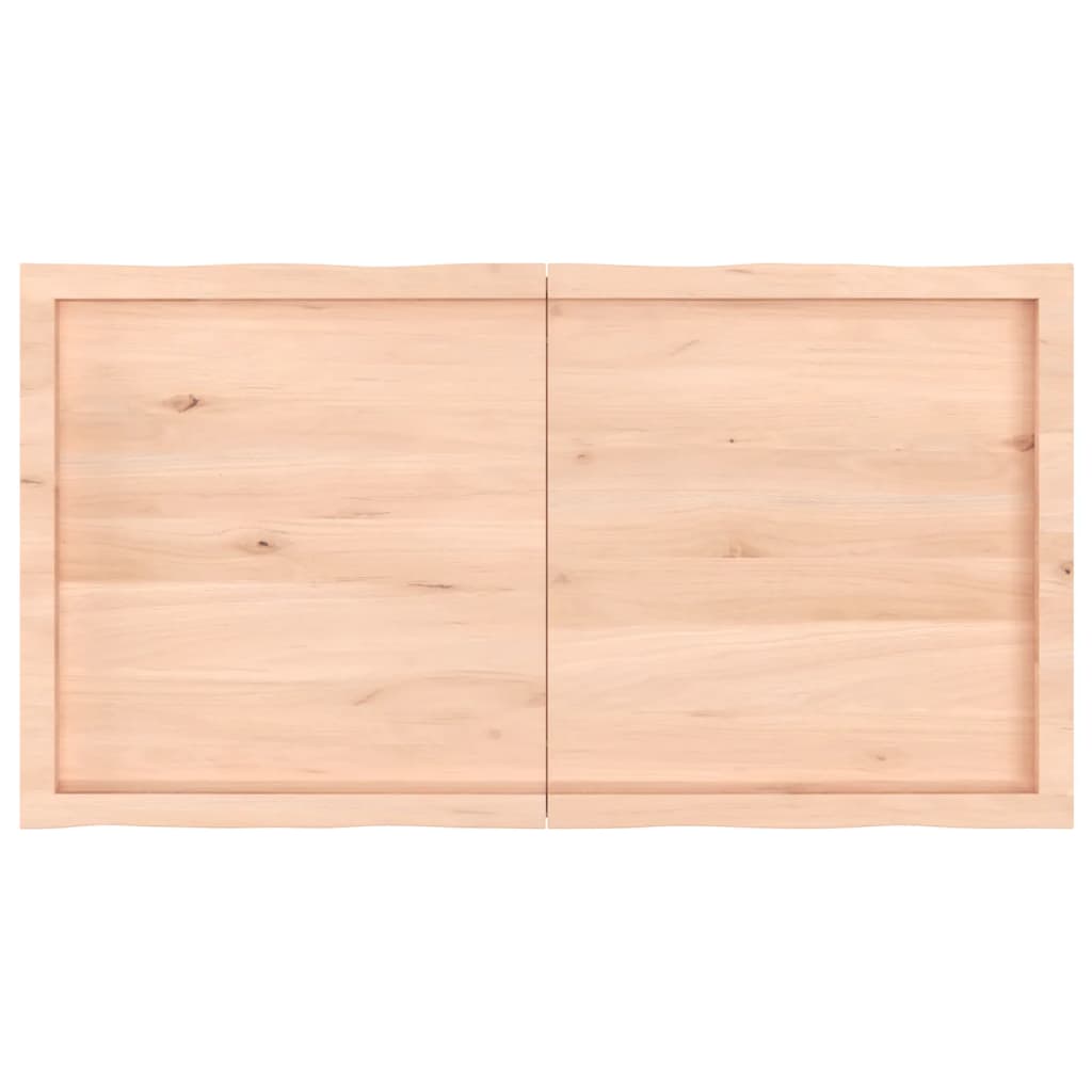 Blat masă 120x60x(2-4) cm lemn stejar netratat contur organic