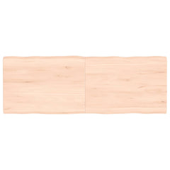 Blat masă 140x50x(2-4) cm lemn stejar netratat contur organic