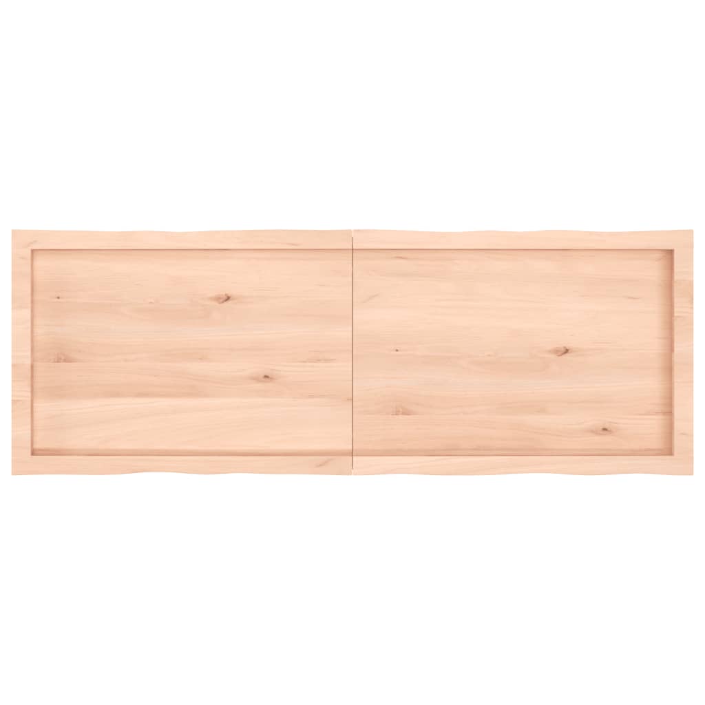 Blat masă 140x50x(2-4) cm lemn stejar netratat contur organic