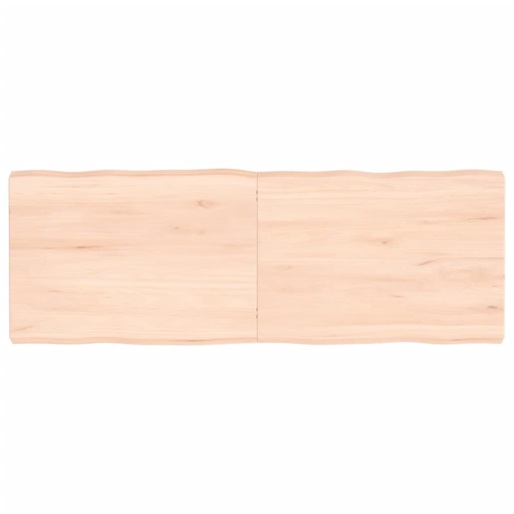 Blat masă 140x50x(2-6) cm lemn stejar netratat contur organic