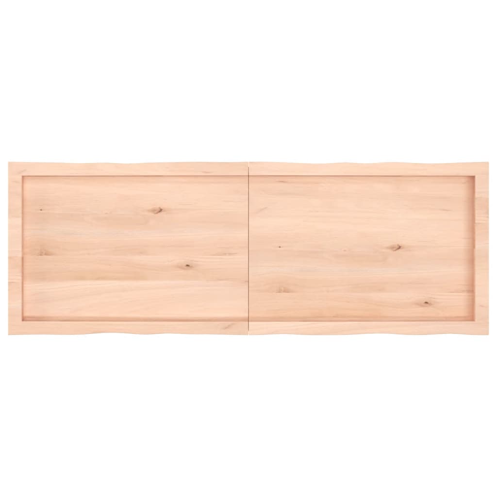 Blat masă 140x50x(2-6) cm lemn stejar netratat contur organic