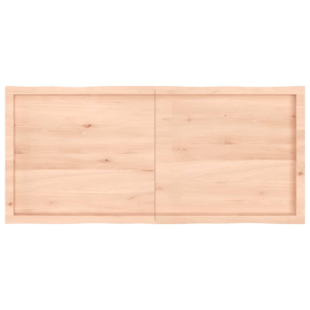 Blat masă 140x60x(2-4) cm lemn stejar netratat contur organic