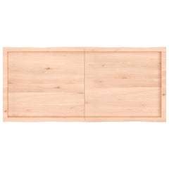 Blat masă 140x60x(2-4) cm lemn stejar netratat contur organic