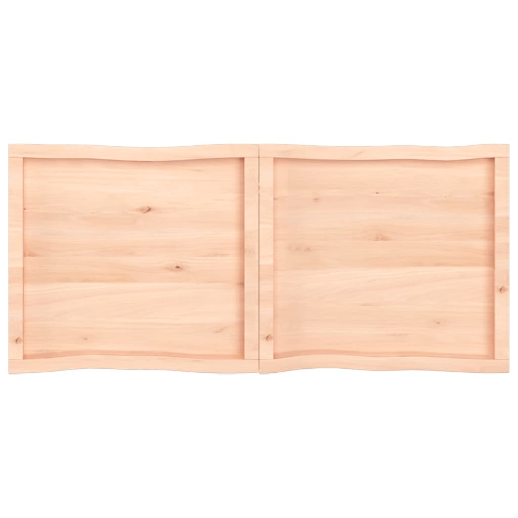 Blat masă 140x60x(2-6) cm lemn stejar netratat contur organic - Blaturi de masă și bucătărie