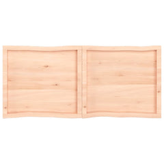 Blat masă 140x60x(2-6) cm lemn stejar netratat contur organic