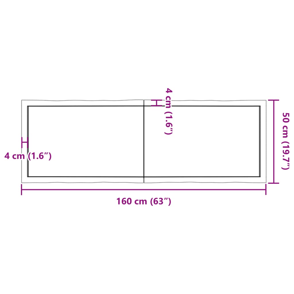 Blat masă 160x50x(2-6) cm lemn stejar netratat contur organic