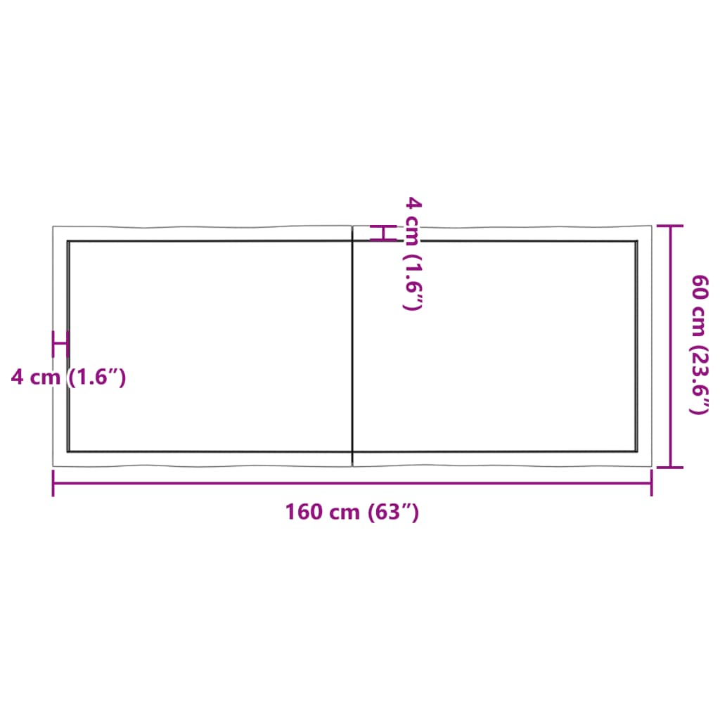 Blat masă 160x60x(2-6) cm lemn stejar netratat contur organic